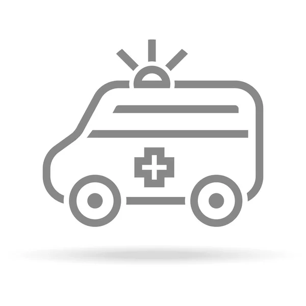 Icono de ambulancia en estilo de línea delgada de moda aislado sobre fondo blanco. Símbolo médico para su diseño, aplicaciones, logotipo, interfaz de usuario. Ilustración vectorial, Eps10 . — Archivo Imágenes Vectoriales