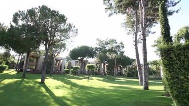 Rahat apartmanlar turistler Türkiye tatil, ufukta, günbatımı için panorama