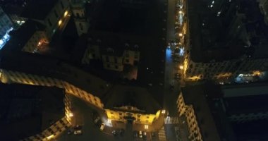 Prag gece Panoraması, Panoramic St. Vitus Katedrali Prag, Prag gece şehrin ışıkları için havadan görüntüleme