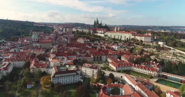 Área Cidade Velha, Castelo de Praga e Rio Vltava, República Checa, Praga — Vídeo de Stock