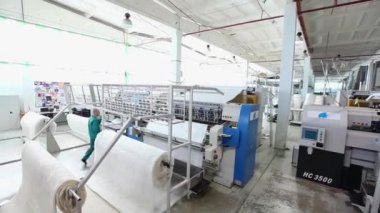 Tekstil Fabrikası, çözgü makinesi, pamuk iplik, kumaş Tekstil, dokuma, üretim, dikiş makineleri, tekstil makine, ekipman, dokuma tezgahı, modern fabrikası