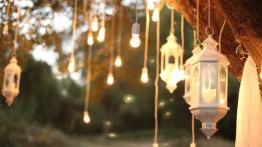 Dekoratif antika edison stil filaman ormanda cam fener asılı ampuller