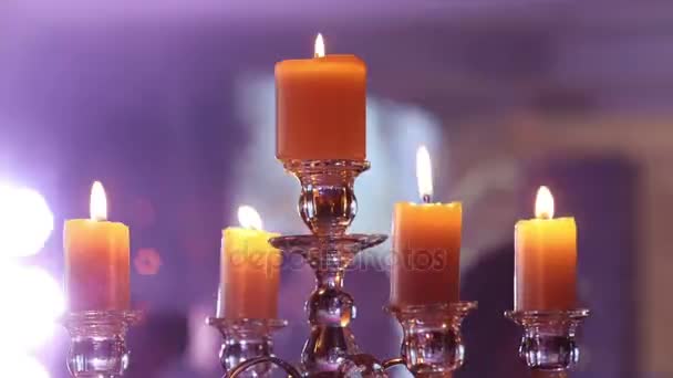 Candele decorative, Capodanno, Natale, decorazioni di Capodanno, diocesi a una festa di Capodanno — Video Stock