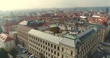 Prag, hava Panoraması kenti yukarıdan Prag, şehir, alan Old Town, Prague Castle üzerinde uçuş cityscape görüntüleyin, uçuş Şehir Prag, Çek Cumhuriyeti