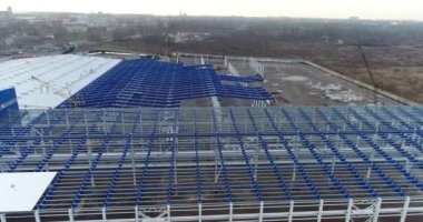 Büyük endüstriyel bina veya fabrika, Endüstriyel Bina dış, modern endüstriyel dış, panoramik, metal Yapı İnşaat