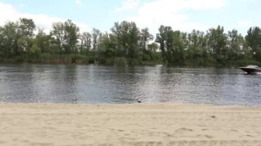 Genç çocuk wakeboarding, yaz, dinlenme, aşırı