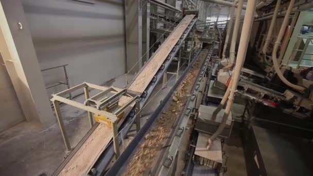 输送带行业，陶瓷厂设备运输的传送带上的粘土 — 图库视频影像