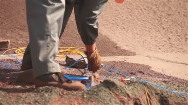 Taş ocağı bir patlamada hazırlanması, işçi hazırlanıyorlar ücretleri, Demir madeni, demir cevheri ocağında patlama, patlama demir cevheri ocağında, endüstriyel dış