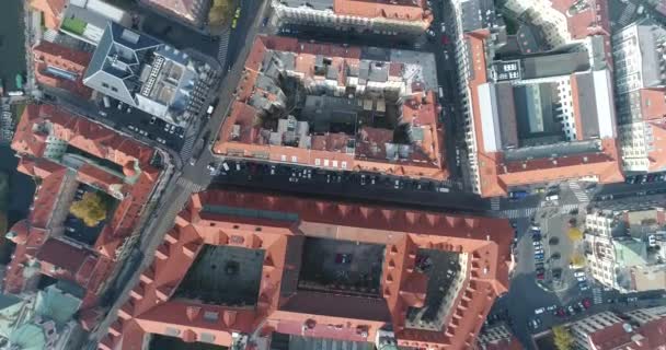Vista panorámica desde arriba sobre el Castillo de Praga, aérea de la ciudad, Ciudad Vieja, Praga — Vídeo de stock
