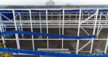Büyük endüstriyel bina veya fabrika, Endüstriyel Bina dış, modern endüstriyel dış, panoramik, metal Yapı İnşaat