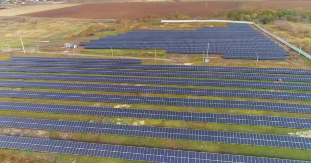 Solar panels aerial view. Renewable energy — Stock Video