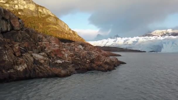 Gheţarul Albastru Gri, Patagonia. Gray Lake Sunset — Videoclip de stoc