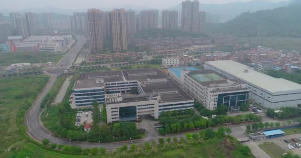 De spanwijdte over het industriegebied in China. China 's industriegebied vanuit de lucht — Stockvideo