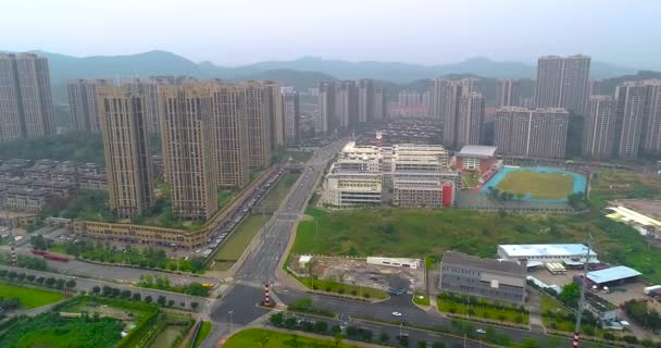 Sleeping area in the Chinese city. Modern beautiful city, China — Stock Video