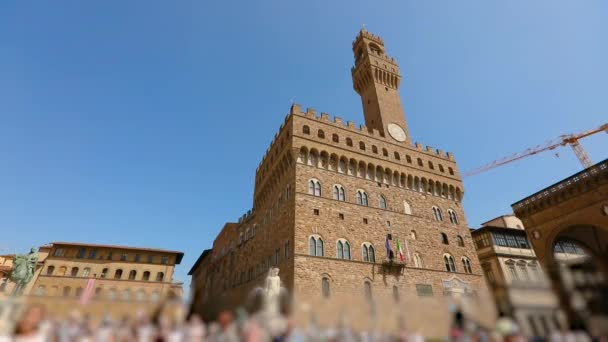 Der Palazzo Vecchio, das Rathaus von Florenz. Florenz, Italien — Stockvideo