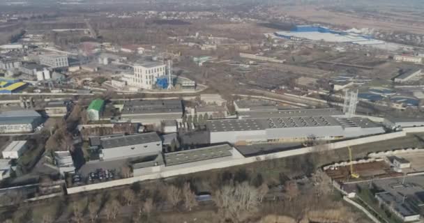 Esterno industriale, grande bella vista dall'alto della fabbrica. Vista dall'alto della fabbrica moderna, — Video Stock