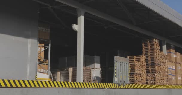 Stort modernt lager, stort lager med många lådor — Stockvideo