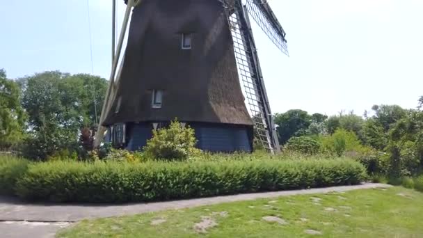 O moinho holandês. Moinho holandês tradicional. Símbolo da Holanda — Vídeo de Stock
