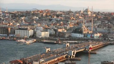 İstanbul seti, eğlence manzaralı bir set. Türkiye 'nin Galata kulesindeki Türk katedrallerinin manzarası. 10 Nisan 2019
