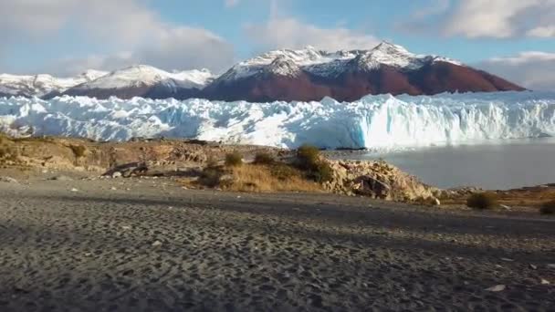 Blue Glacier Gray, Patagonia. Tramonto sul lago grigio — Video Stock