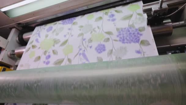 Produção de papel de parede, transportador moderno para produção de papel de parede — Vídeo de Stock