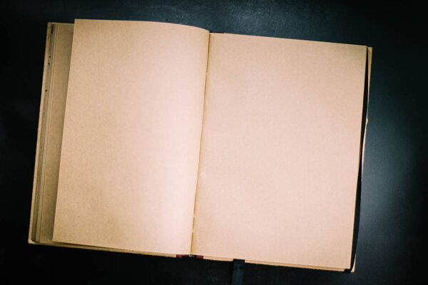 An empy notebook black background