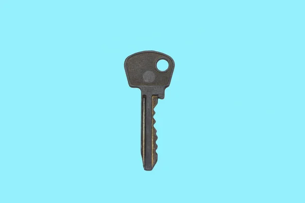 Kulcsok, kék alapon, a felülnézet. — Stock Fotó