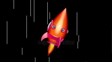 Çizgi film uzay roketi alanda taşımak