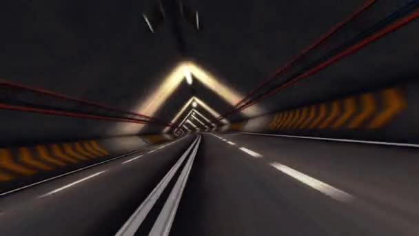 Abstract Speed Highway Road Tunnel — Stock Video