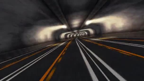 Abstract Speed Highway Road Tunnel — Stock Video