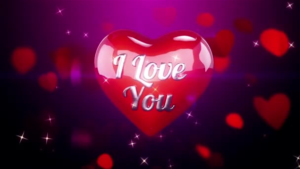 Hearts Background Animation for Valentines Day and Wedding. — Stock Video
