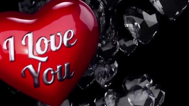 Hearts Background Animation for Valentines Day and Wedding. — Stock Video