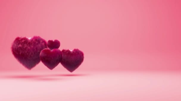 Hearts Background Animation for Valentines Day and Wedding. — Stock Video