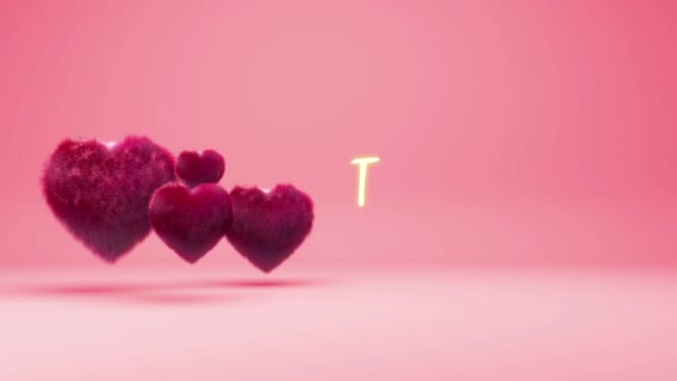 Harten achtergrondanimatie voor Valentijnsdag en bruiloft. — Stockvideo