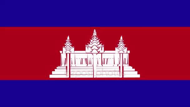 Transición de la bandera de Camboya 4K — Vídeos de Stock