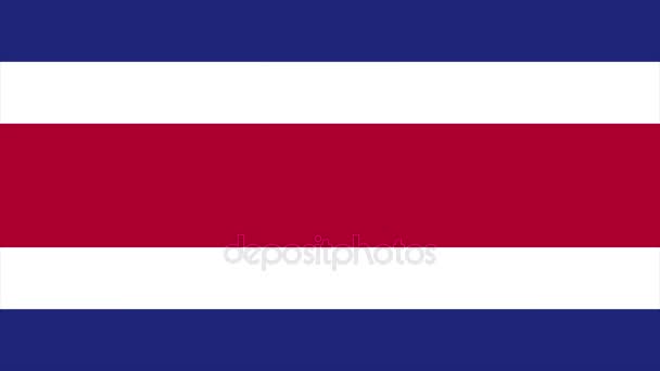 Vlag van Costa Rica overgang 4k — Stockvideo