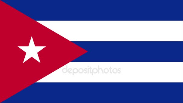 Kuba flagga övergången 4k — Stockvideo