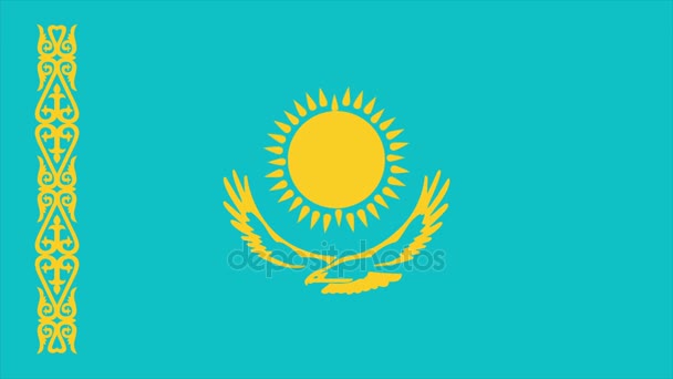 Transition drapeau kazakh 4K — Video