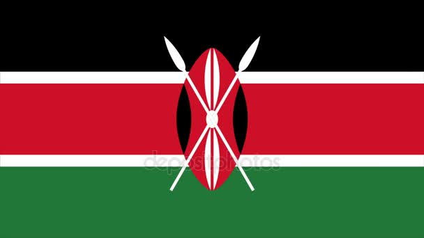 Keňa vlajky přechod 4k — Stock video
