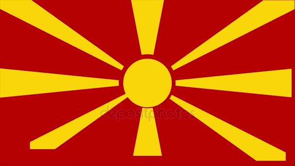 Mazedonien Flagge Übergang 4k — Stockvideo