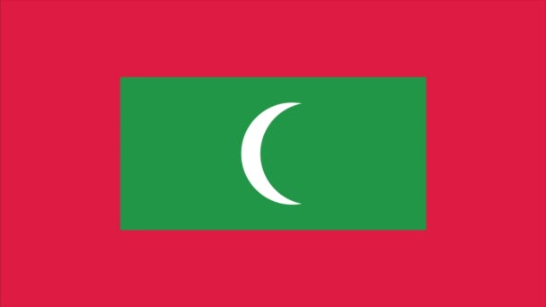 Maldív-szigetek zászló átmenet 4k — Stock videók