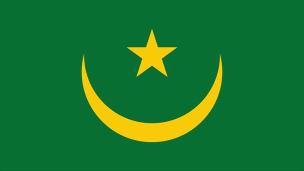 Moritanya bayrağı geçiş 4k — Stok video