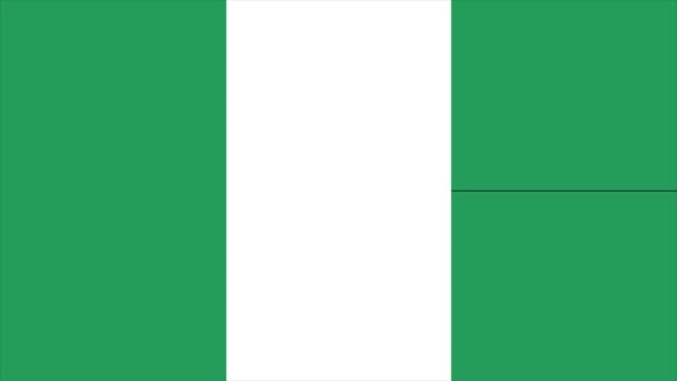 Vlag van Nigeria overgang 4k — Stockvideo