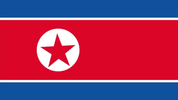 Переход флага КНДР на 4К — стоковое видео