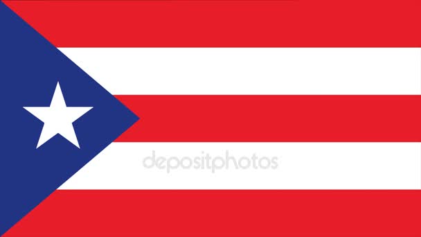 Transición de Bandera de Puerto Rico 4K — Vídeos de Stock