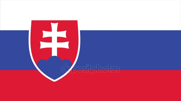 斯洛伐克国旗过渡 4 k — 图库视频影像
