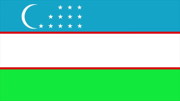 Σημαία του Ουζμπεκιστάν μετάβαση 4k — Αρχείο Βίντεο
