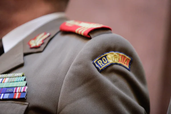 Military Insignia Uniform Romanian Army Officer — Stock Photo, Image