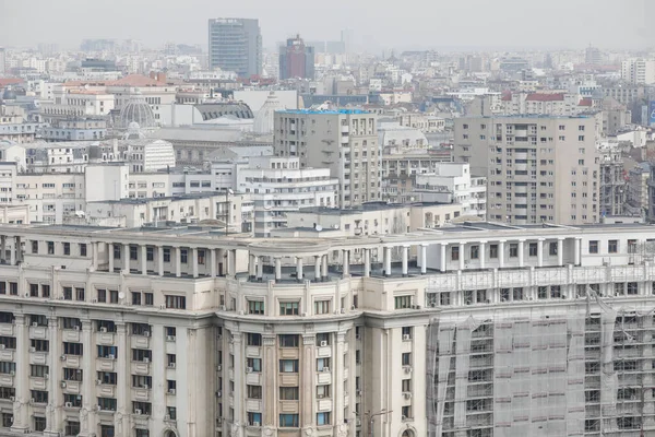 Bucarest Rumania Marzo 2020 Panorámica Bucarest Vista Desde Palacio Del —  Fotos de Stock