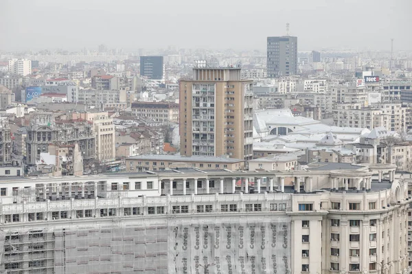 Bucarest Rumania Marzo 2020 Panorámica Bucarest Vista Desde Palacio Del —  Fotos de Stock